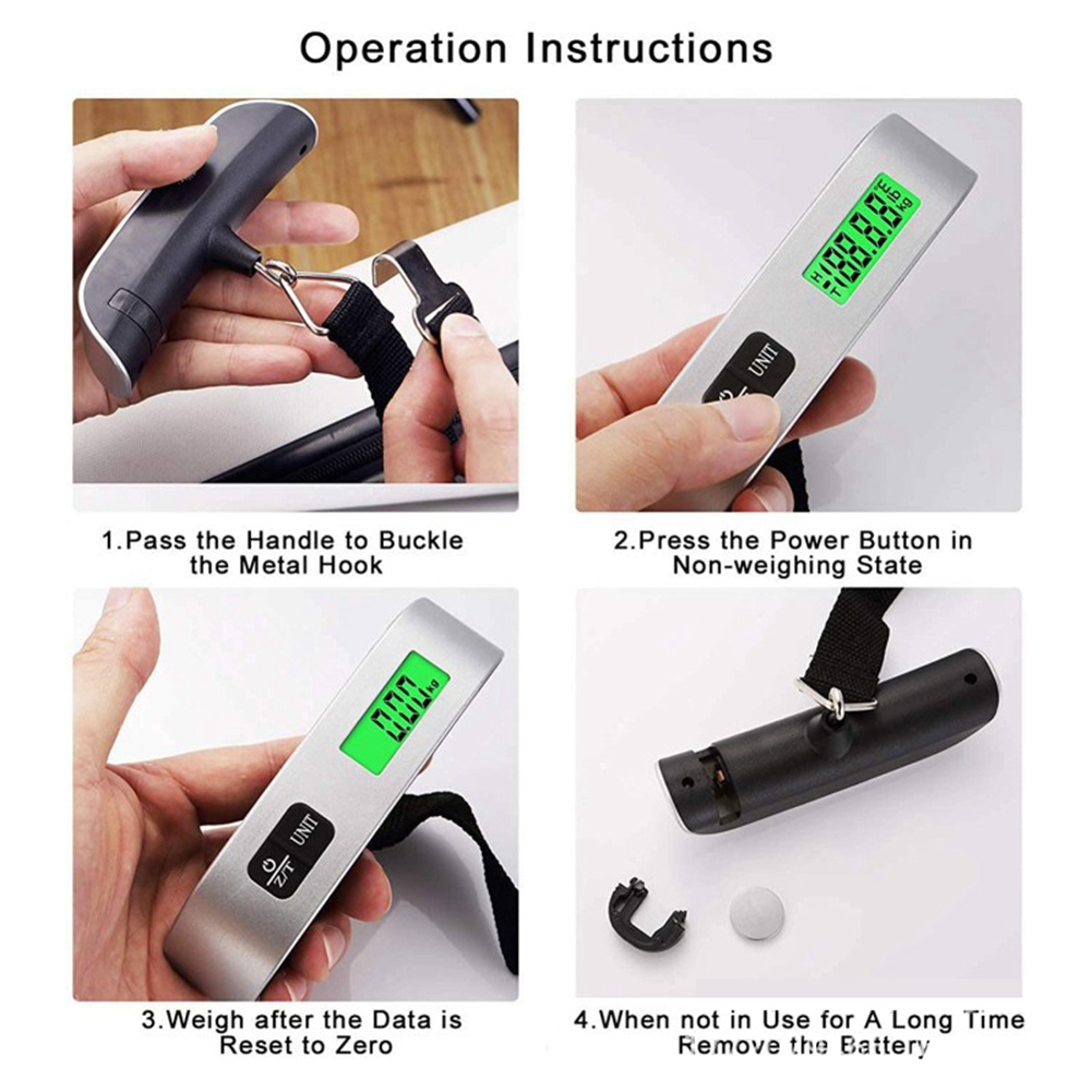Luggage Scale Hanging - ABRT-LCD Cyfrowa waga wisząca do bagażu,
