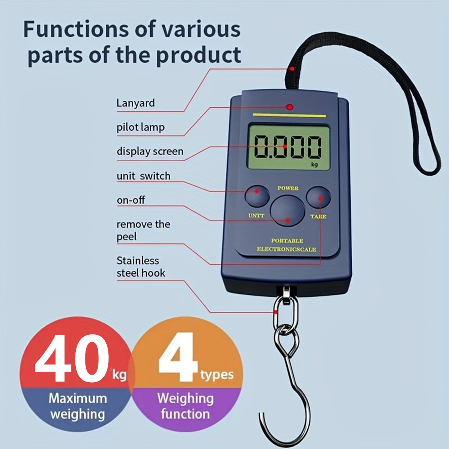 Luggage Scale Hanging - 40kg wielofunkcyjna Mini elektroniczna cyfrowa przenośna