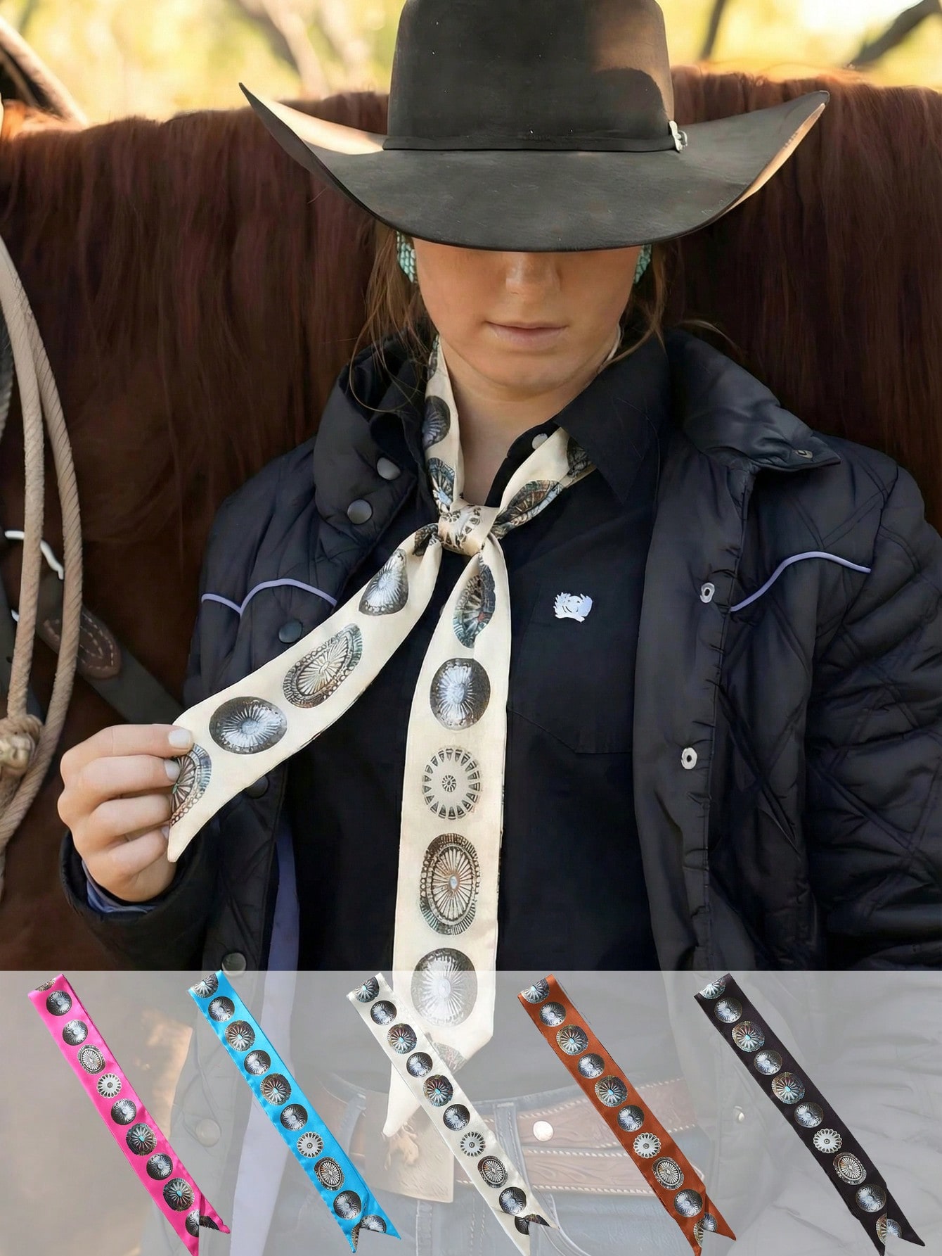 Travel Accessories Essentials - 1 szt. Szalik/opaska w stylu kowbojskim,
