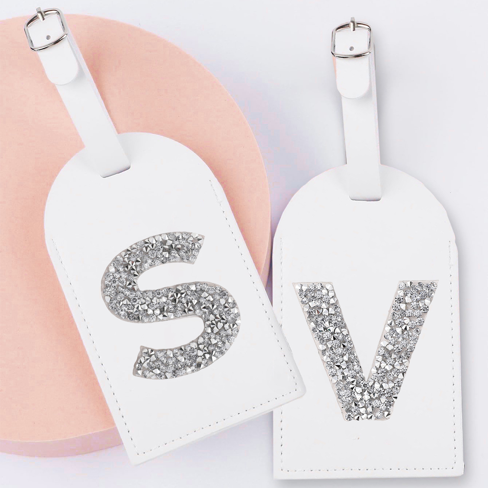 Travel Z - A-Z Monogram Rhinestone skórzana przywieszka do
