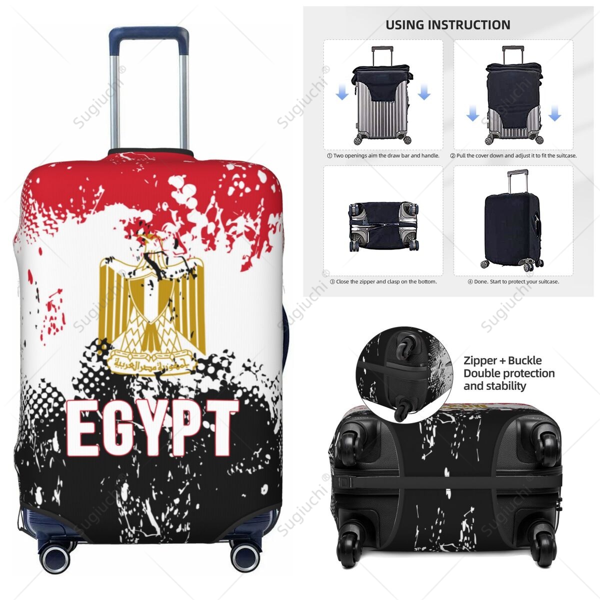 Travel Accessories Egypt - Pokrowiec na walizkę z flagą Egiptu,