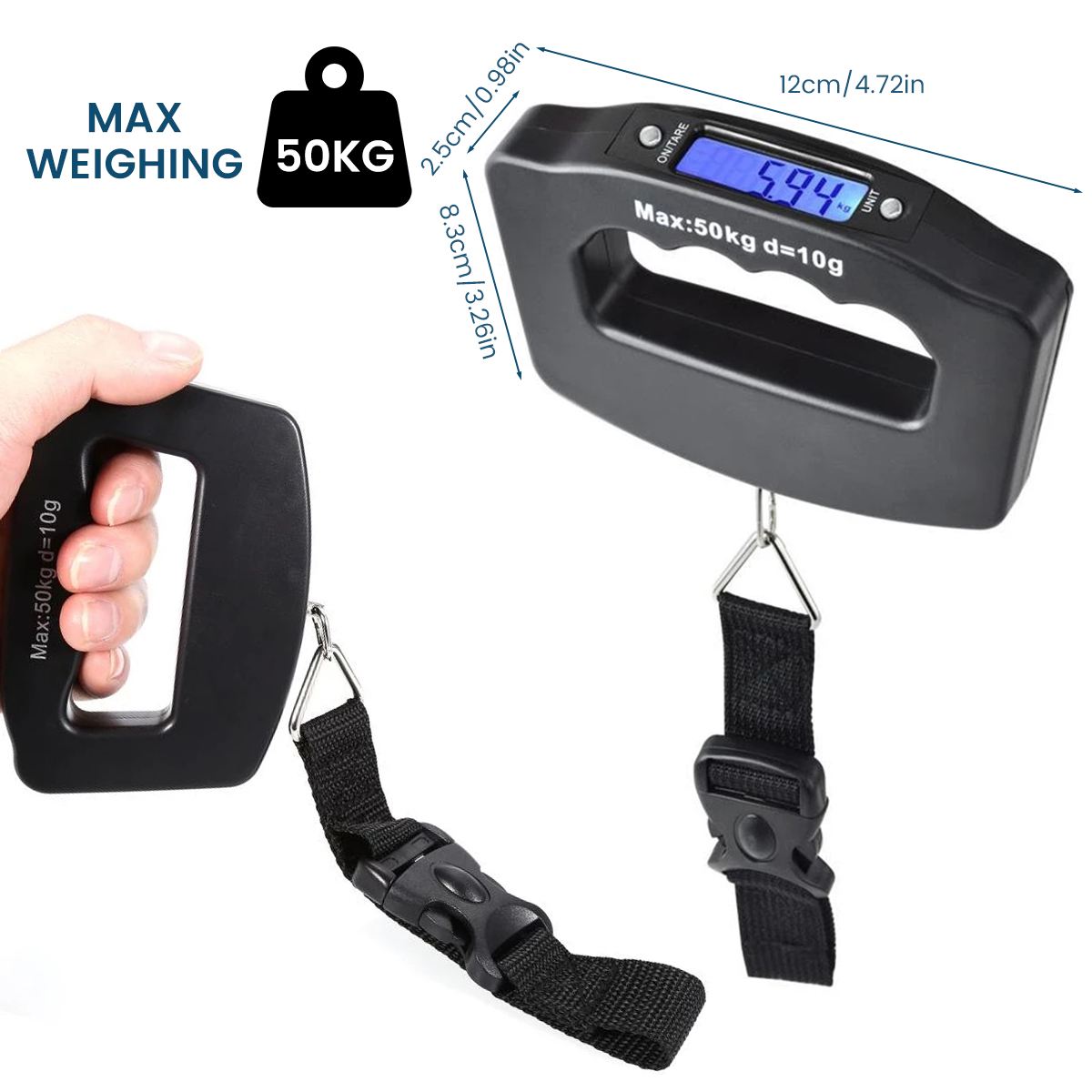 Waga bagażowa cyfrowa 50kg ele – Luggage Scale Hanging recenzja i cena