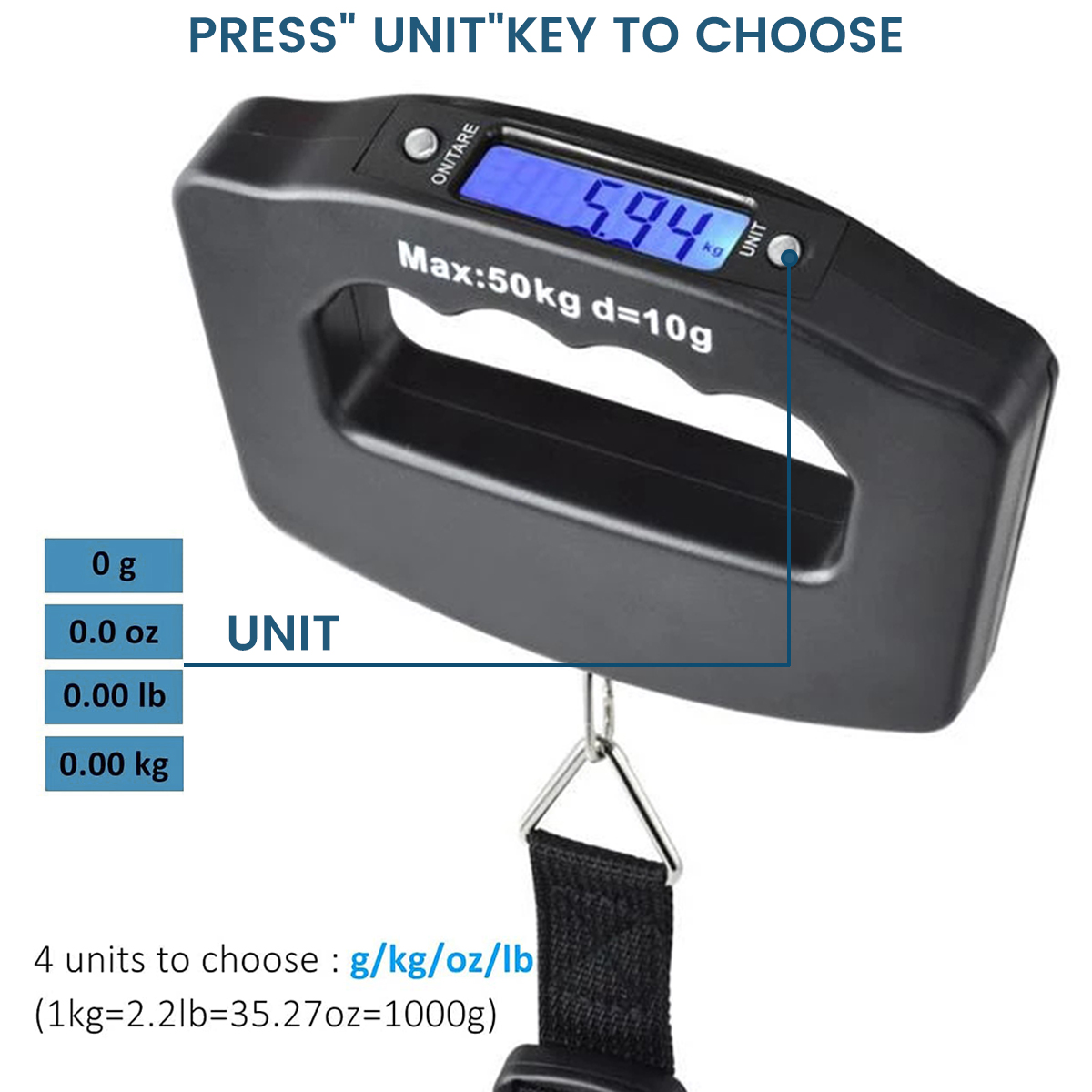 Waga bagażowa cyfrowa 50kg ele – Luggage Scale Hanging recenzja i cena