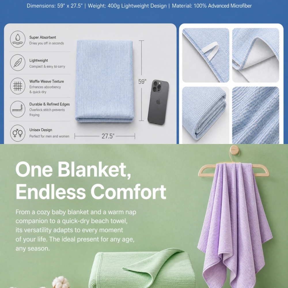 Ręcznik kąpielowy w paski BRLP – Travel Towel Quick Dry recenzja i cena